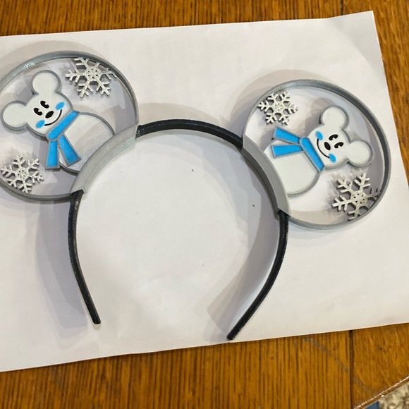Other - 3-D printed mouse ears, Mickey as a snowman
